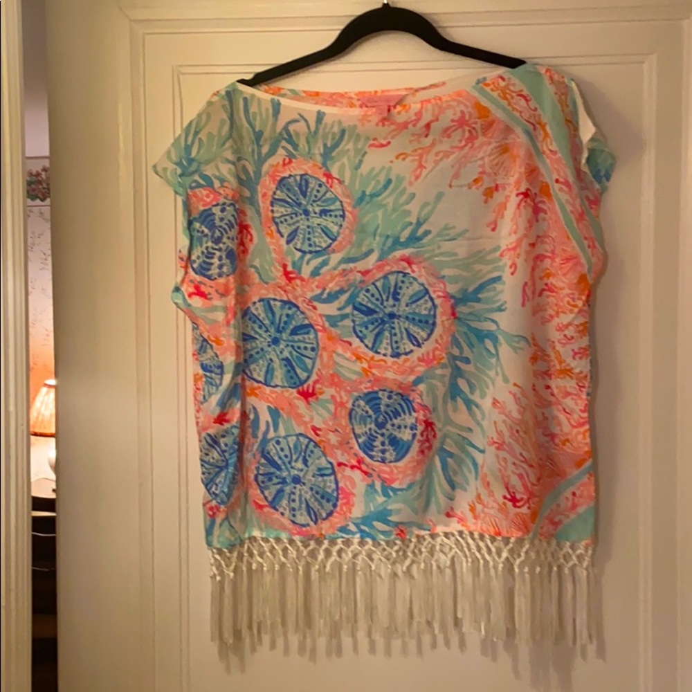 Lilly Pulitzer Jasmine Caftan Off the Shoulder Top